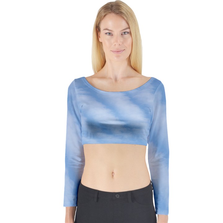 Wavy Clouds Long Sleeve Crop Top