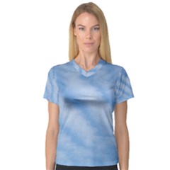 Wavy Clouds Women s V-neck Sport Mesh Tee