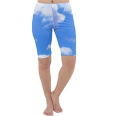 Clouds And Blue Sky Cropped Leggings  by picsaspassion