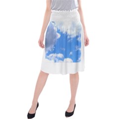 Clouds And Blue Sky Midi Beach Skirt