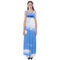 Clouds And Blue Sky Empire Waist Maxi Dress