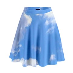 Clouds And Blue Sky High Waist Skirt by picsaspassion