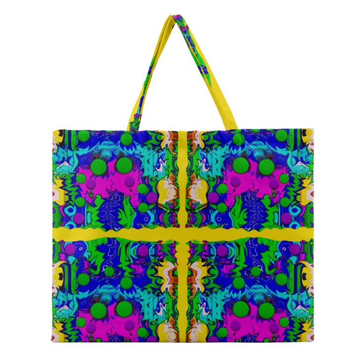 Shimmering Landscape Abstracte Zipper Large Tote Bag