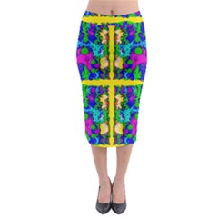 Shimmering Landscape Abstracte Midi Pencil Skirt by pepitasart