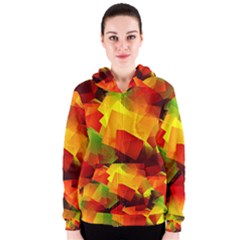 Indian Summer Cubes Women s Zipper Hoodie by designworld65