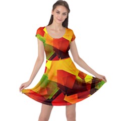 Indian Summer Cubes Cap Sleeve Dresses by designworld65