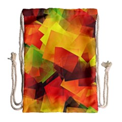 Indian Summer Cubes Drawstring Bag (large) by designworld65