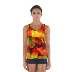 Indian Summer Cubes Women s Sport Tank Top  by designworld65