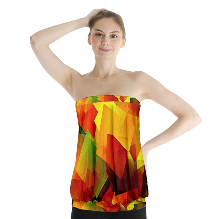 Indian Summer Cubes Strapless Top