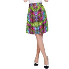 Freedom In Colors And Floral A-line Skirt by pepitasart