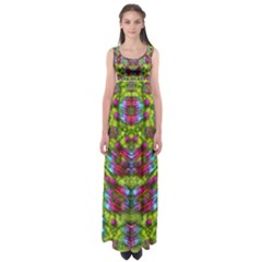 Freedom In Colors And Floral Empire Waist Maxi Dress