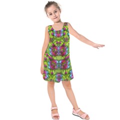 Freedom In Colors And Floral Kids  Sleeveless Dress by pepitasart