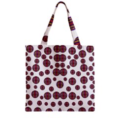 Shimmering Polka Dots Zipper Grocery Tote Bag