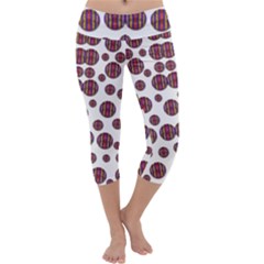 Shimmering Polka Dots Capri Yoga Leggings