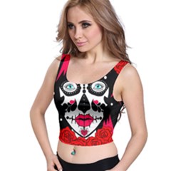 Sugar Skull Red Roses Crop Top by burpdesignsA