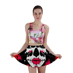 Sugar Skull Red Roses Mini Skirt by burpdesignsA