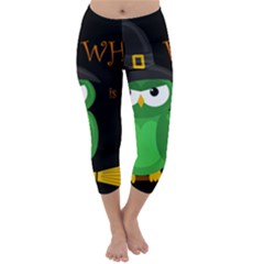 Who Is A Witch? - Green Capri Winter Leggings  by Valentinaart