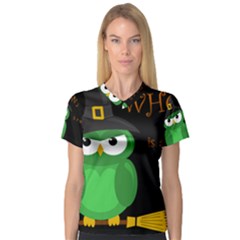 Who Is A Witch? - Green Women s V-neck Sport Mesh Tee