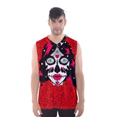 Sugar Skull Red Roses Men s Basketball Tank Top by burpdesignsA