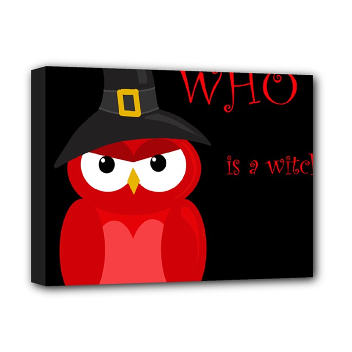 Who is a witch? - red Deluxe Canvas 16  x 12  