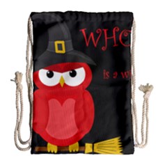 Who Is A Witch? - Red Drawstring Bag (large) by Valentinaart