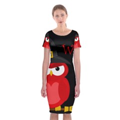 Who Is A Witch? - Red Classic Short Sleeve Midi Dress by Valentinaart