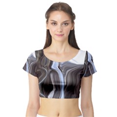 Metallic And Chrome Short Sleeve Crop Top (tight Fit) by digitaldivadesigns