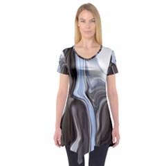 Metallic And Chrome Short Sleeve Tunic  by digitaldivadesigns