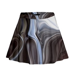 Metallic And Chrome Mini Flare Skirt