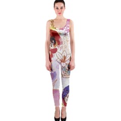 Watercolor Spring Flowers Background Onepiece Catsuit by TastefulDesigns