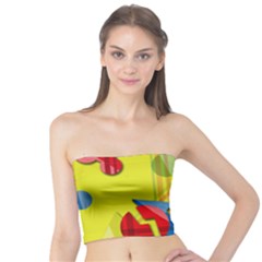 Playful Day - Yellow  Tube Top by Valentinaart