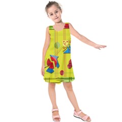 Playful Day - Yellow  Kids  Sleeveless Dress by Valentinaart