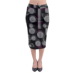 Come Down - Magenta Midi Pencil Skirt by Valentinaart