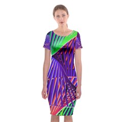 Colorful Rainbow Helix Classic Short Sleeve Midi Dress by designworld65