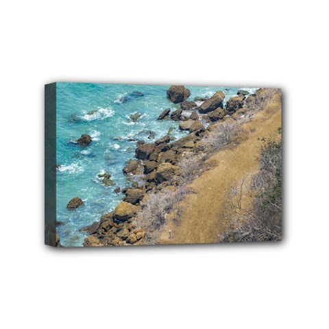 Aerial View Pacific Ocean Coastline Puerto Lopez Ecuador Mini Canvas 6  X 4 