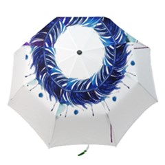 Watery Feather Folding Umbrellas