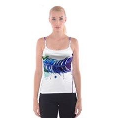 Watery Feather Spaghetti Strap Top by EverIris