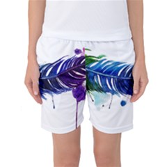 Watery Feather Women s Basketball Shorts by EverIris