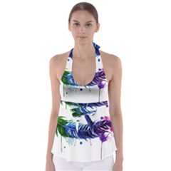 Watery Feather Babydoll Tankini Top by EverIris