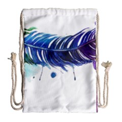 Watery Feather Drawstring Bag (large)