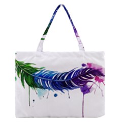 Watery Feather Medium Zipper Tote Bag by EverIris