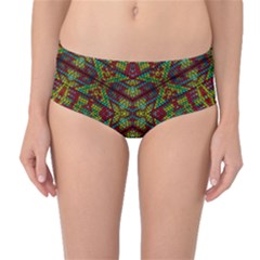 Mandela Check Mid-waist Bikini Bottoms