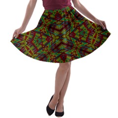 Mandela Check A-line Skater Skirt