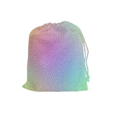 Rainbow Colorful Grid Drawstring Pouches (large) 