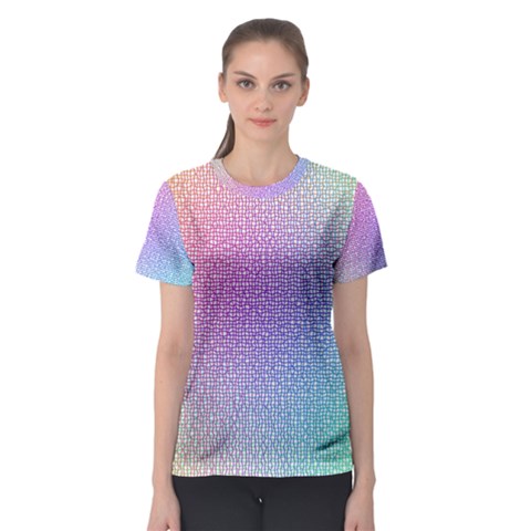 Rainbow Colorful Grid Women s Sport Mesh Tee by designworld65