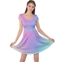 Rainbow Colorful Grid Cap Sleeve Dresses by designworld65