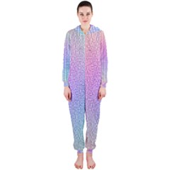 Rainbow Colorful Grid Hooded Jumpsuit (ladies)  by designworld65