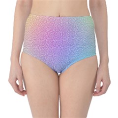 Rainbow Colorful Grid High-waist Bikini Bottoms