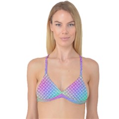 Rainbow Colorful Grid Reversible Tri Bikini Top