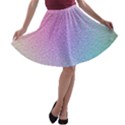 Rainbow Colorful Grid A-line Skater Skirt View1